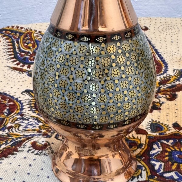 ست هدیه اداری خاتم کاری گلدان و رومیزی قلمکاری