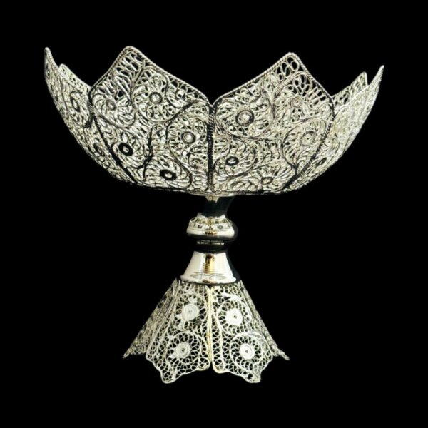 ظروف ملیله کاری کاسه تاجی میوه خوری