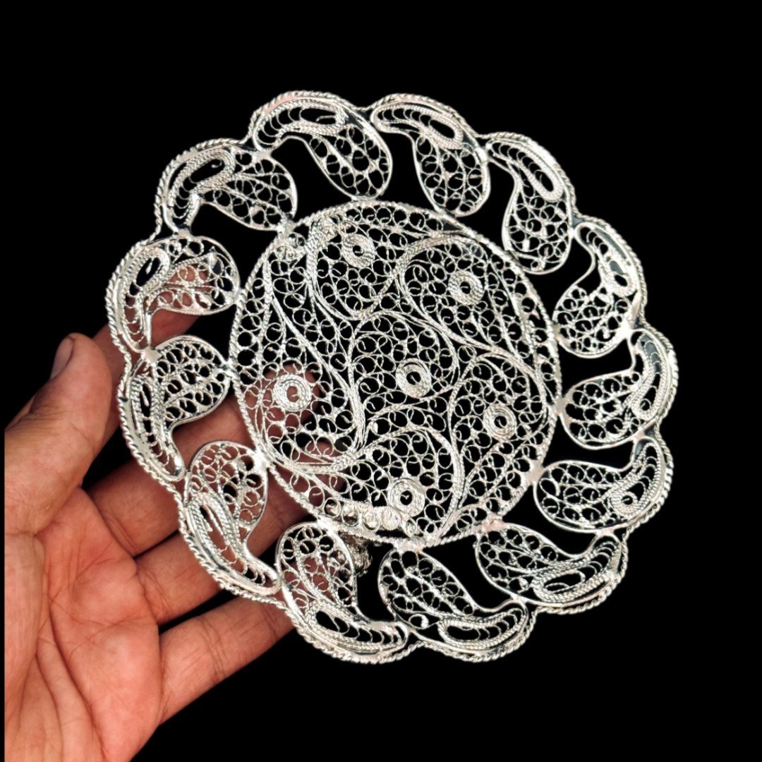 ظروف ملیله کاری شیرینی خوری دورترمه پایه کوتاه