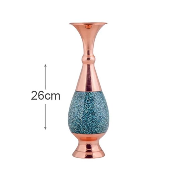 گلدان فیروزه کوب ارتفاع 25 سانت با جعبه سنتی