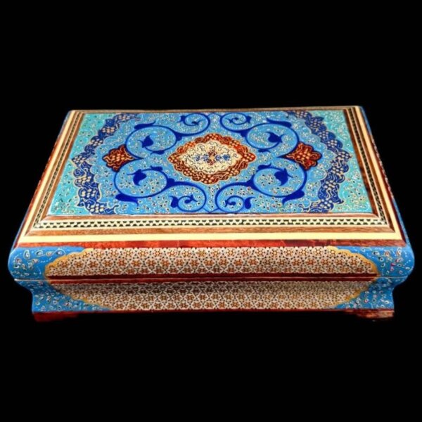 جعبه خاتم کاری مدل تمام خاتم حاشیه تذهیب 14در22