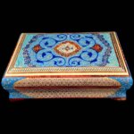 جعبه تمام خاتم کاری با نقاشی تذهیب در حاشیه ساخته شده به دست هنرمندان اصفهان – مناسب برای هدیه، زعفران و جواهرات – صنایع دستی بته چی