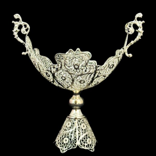 ظروف ملیله کاری کشکول پایه دار شماره 3
