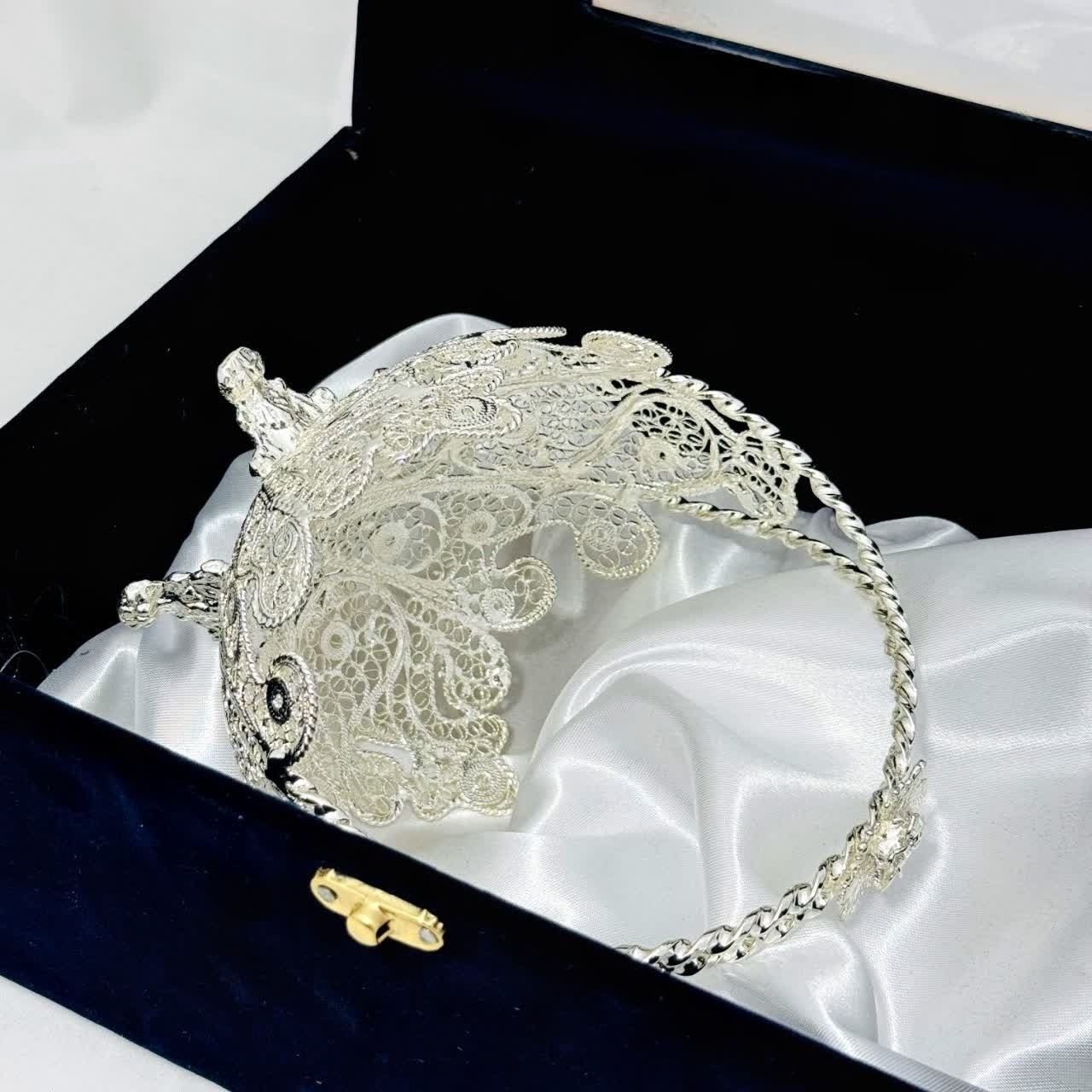 کشکول ملیله کاری نقره به همراه جعبه هدیه