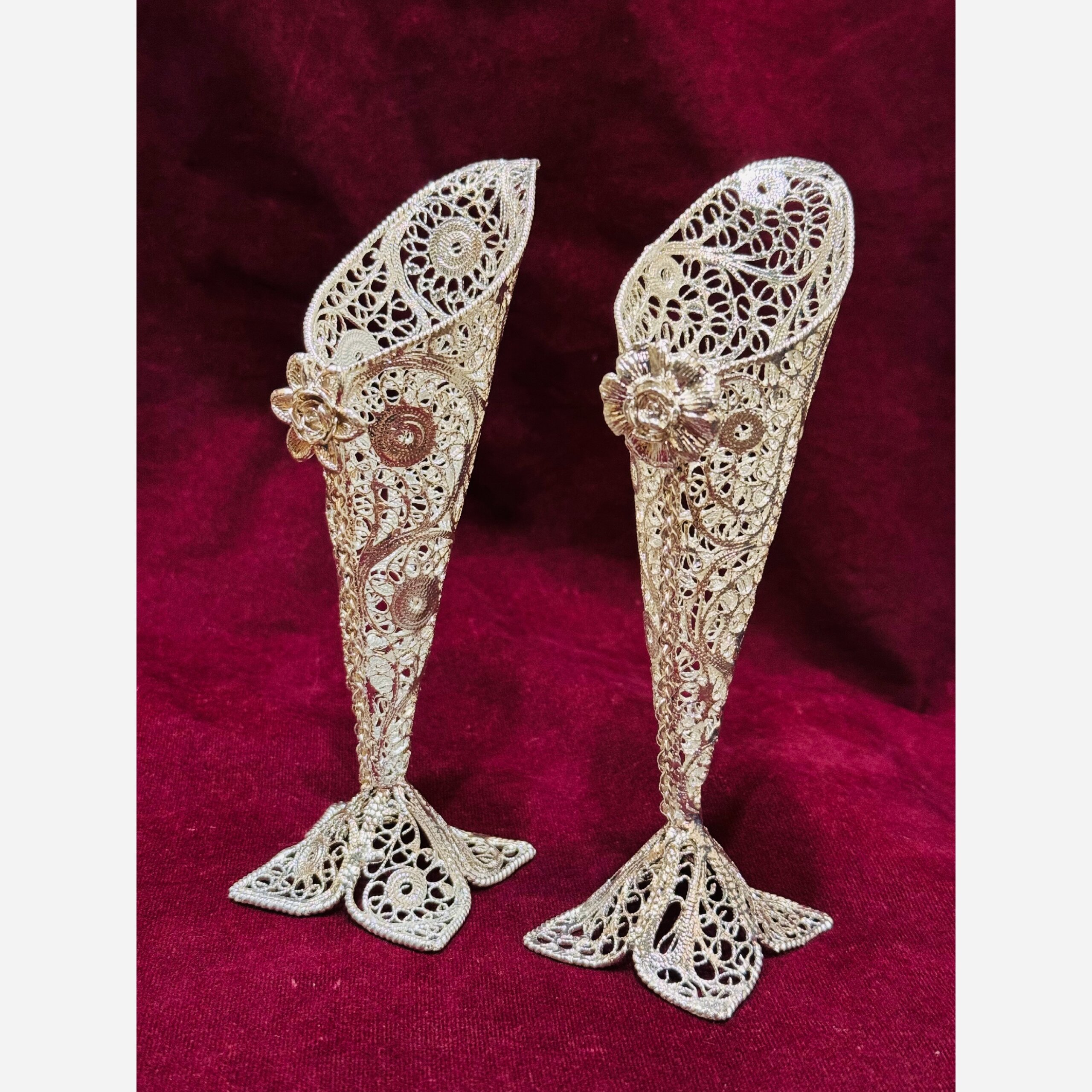 گلدان ملیله کاری جفتی کوچک