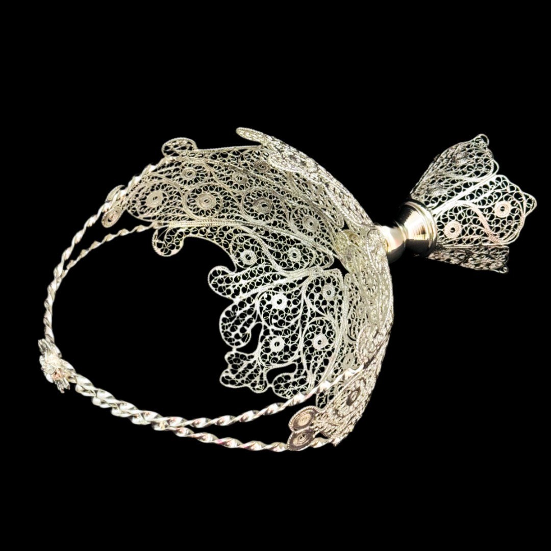 ظروف ملیله کاری کشکول پایه دار زنبیل شماره 3