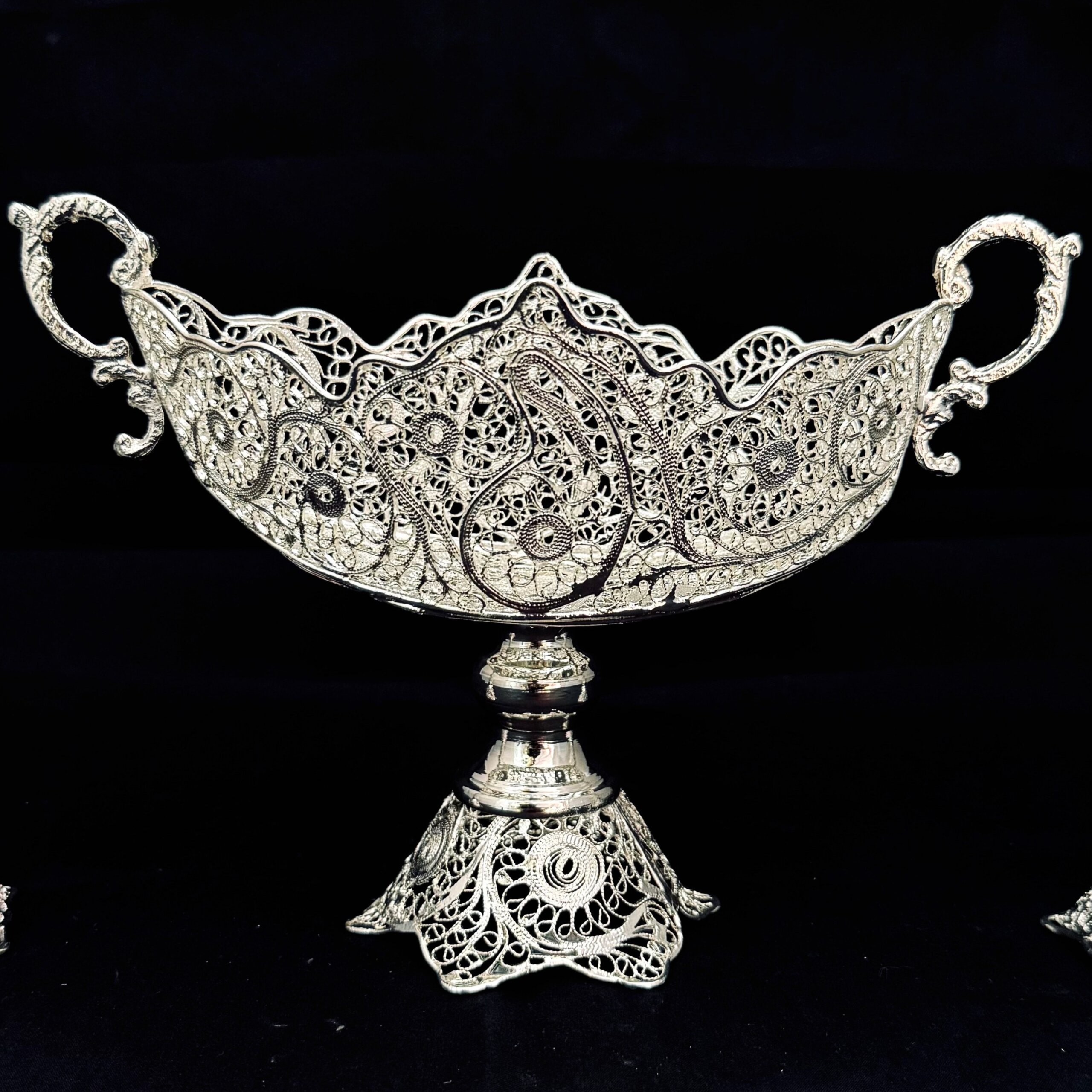 ظروف ملیله کاری کشکول شماره 1 و گلدان قلمی 20 سانتی