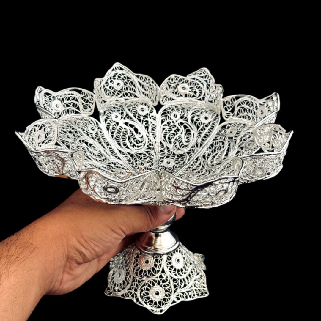 ظروف ملیله کاری میوه خوری سایز نقلی