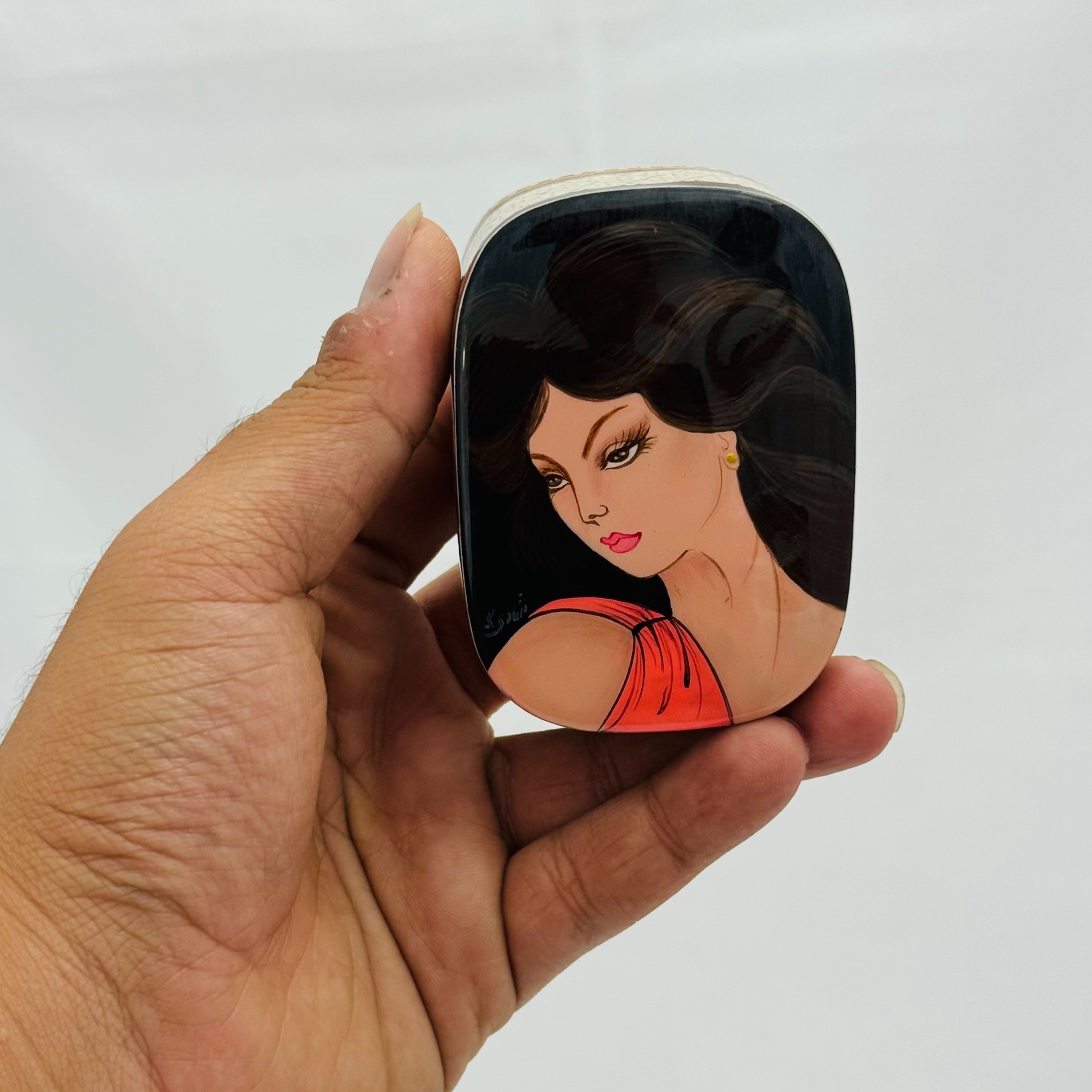 جعبه خاتم کاری کبریتی طرح رخ مدل 3