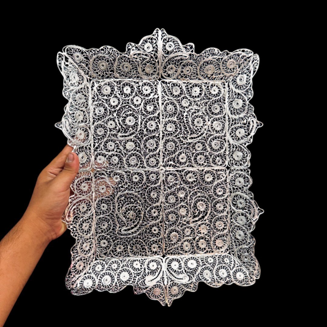 ظروف ملیله کاری سینی لبه دار