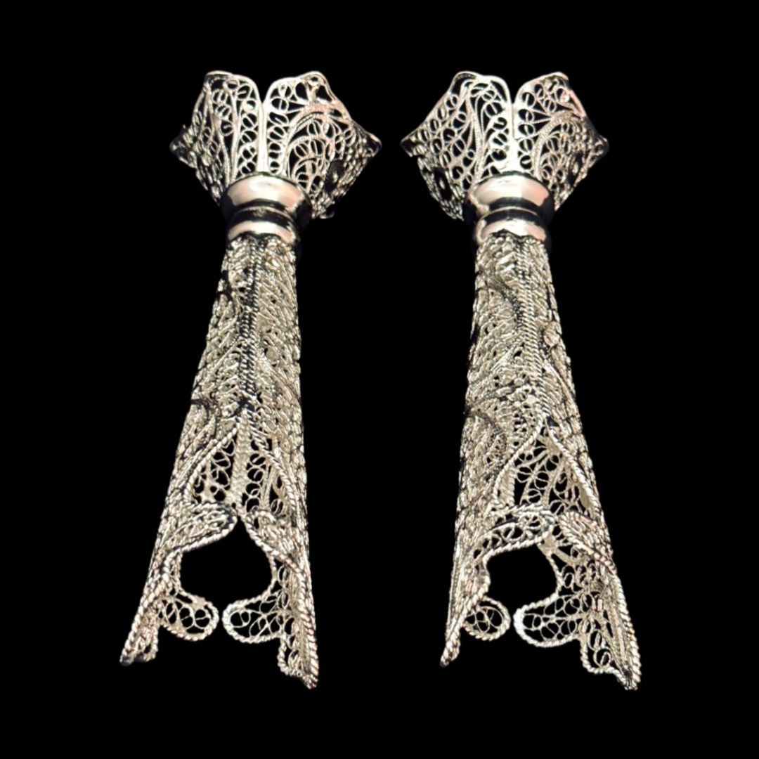 ظروف ملیله کاری گلدان قلمی 20 سانتی