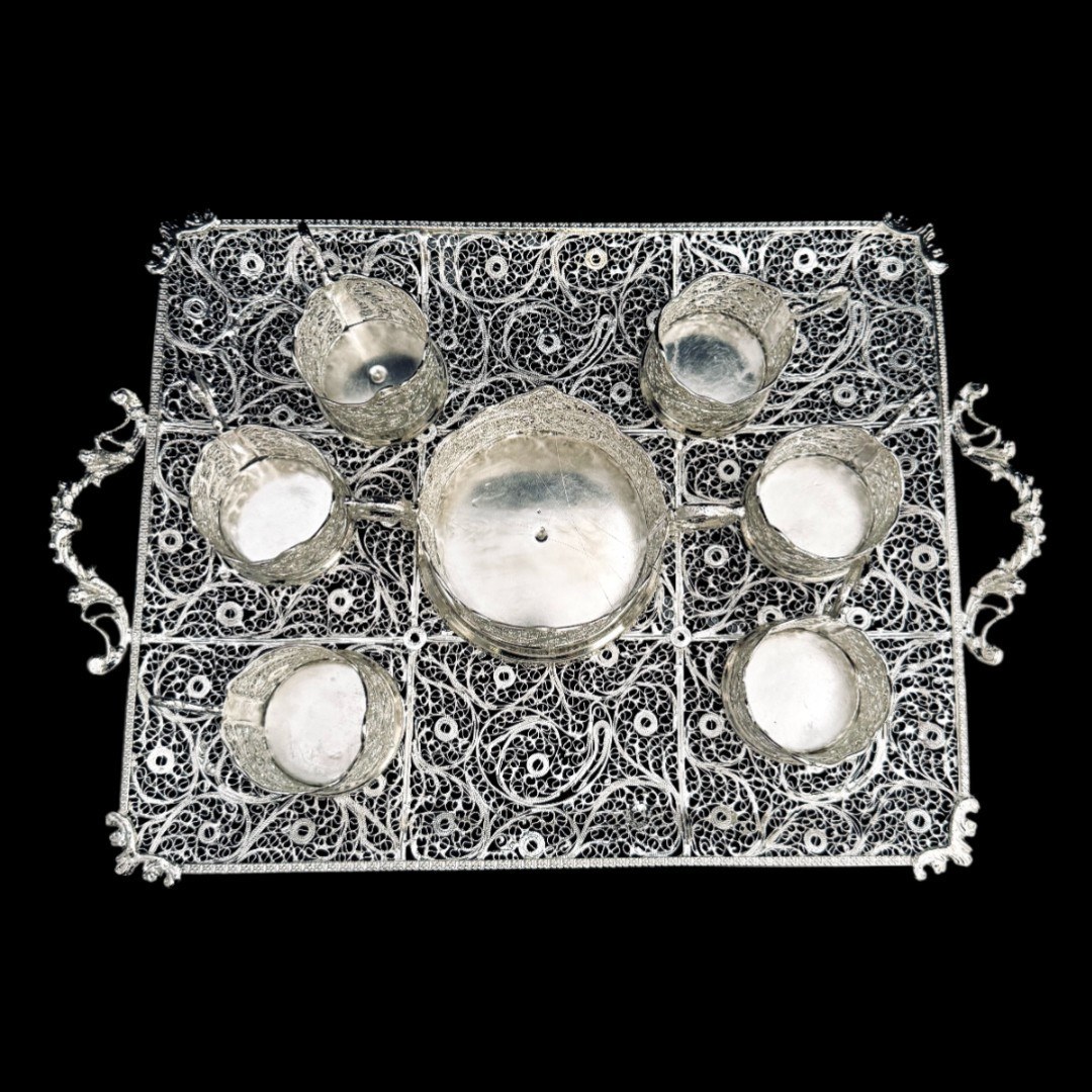 ظروف ملیله کاری ست پذیرایی چای خوری