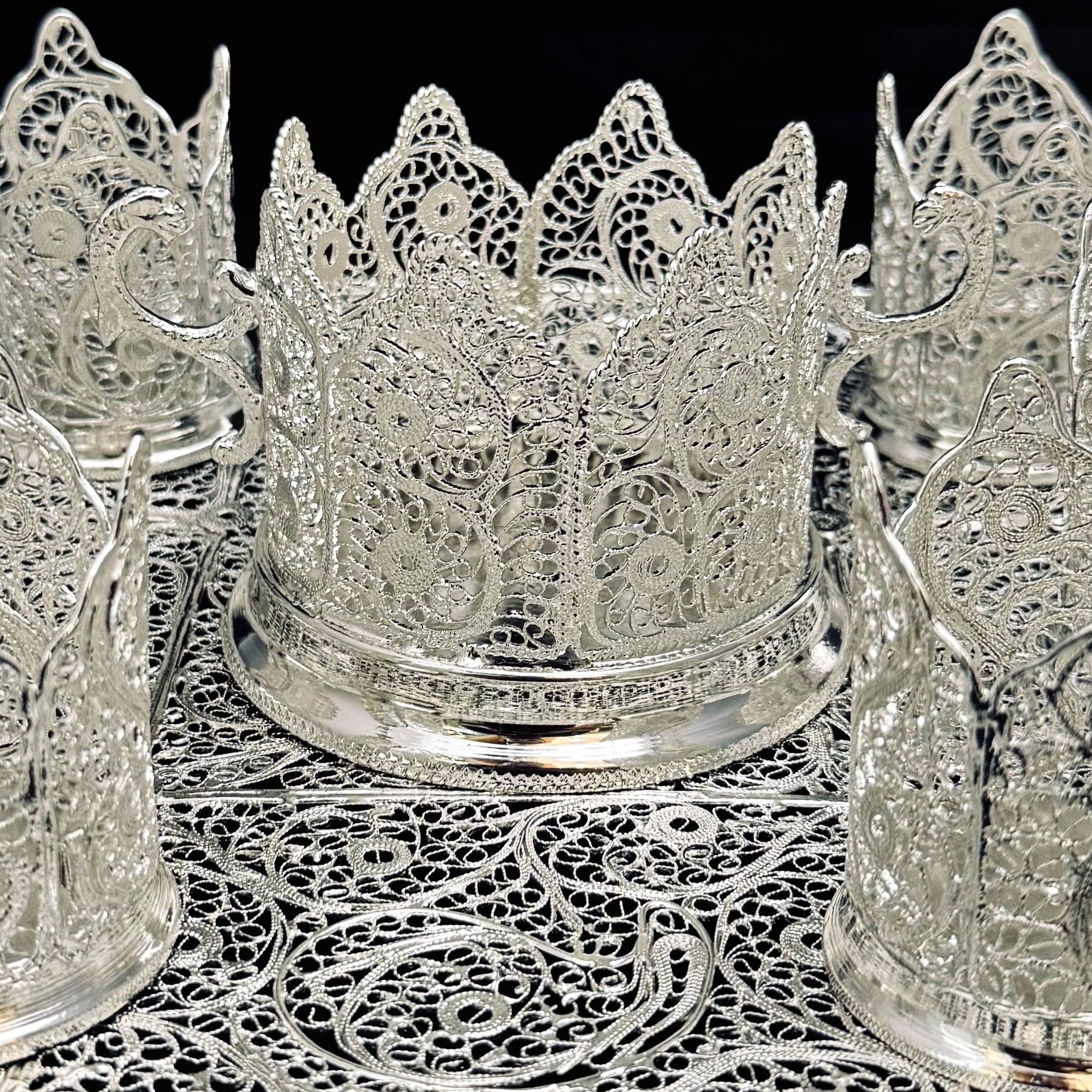 ظروف ملیله کاری ست پذیرایی چای خوری 7