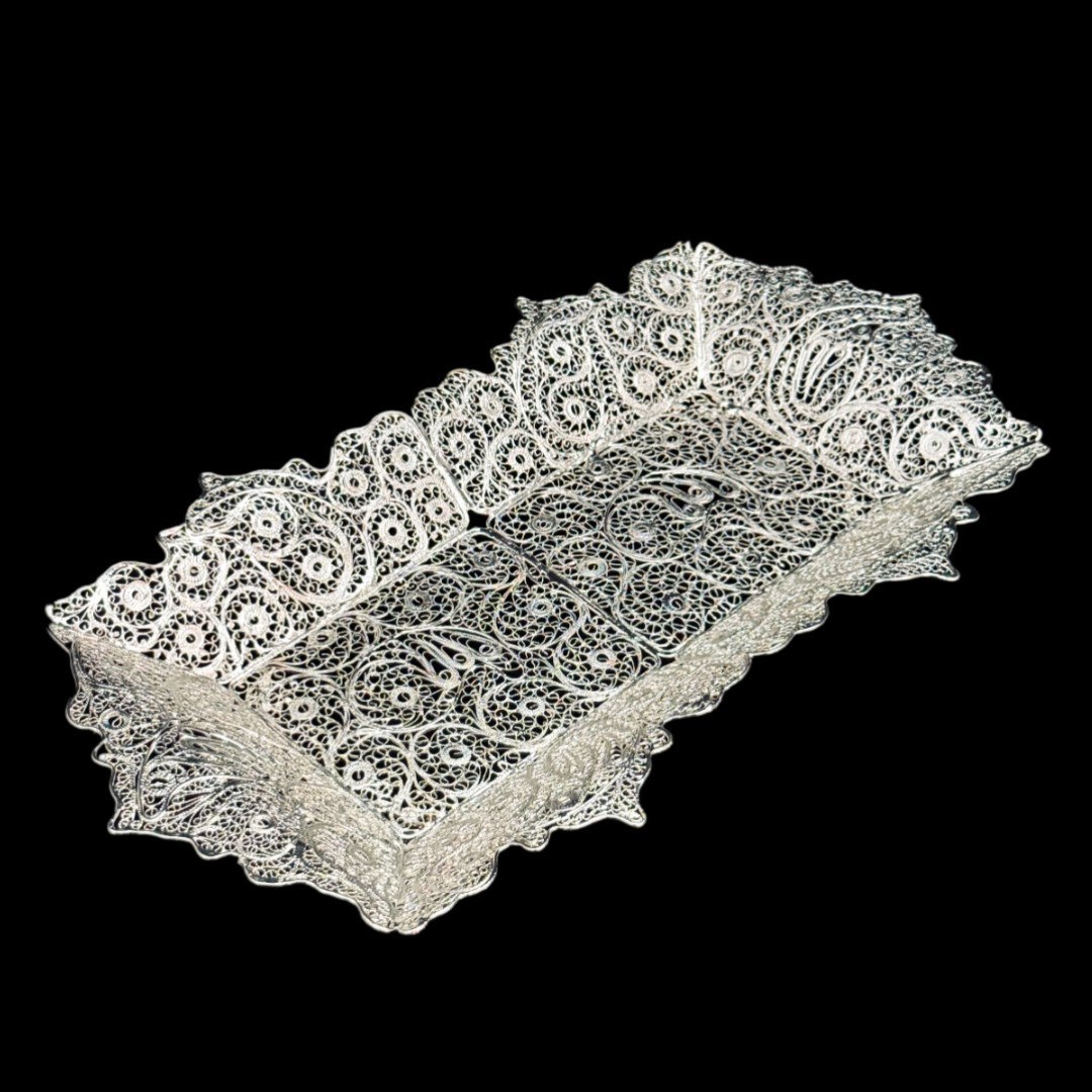 ظروف ملیله کاری سینی رولت لبه دار