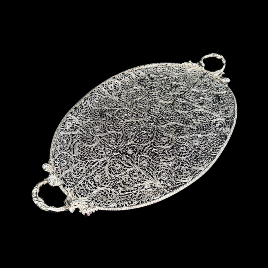 ظروف ملیله کاری سینی کوکی پهن