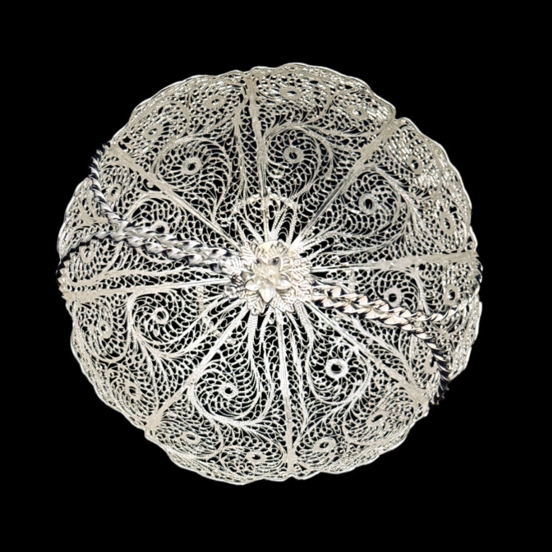 ظروف ملیله کاری سنگ آب زنبیل دار