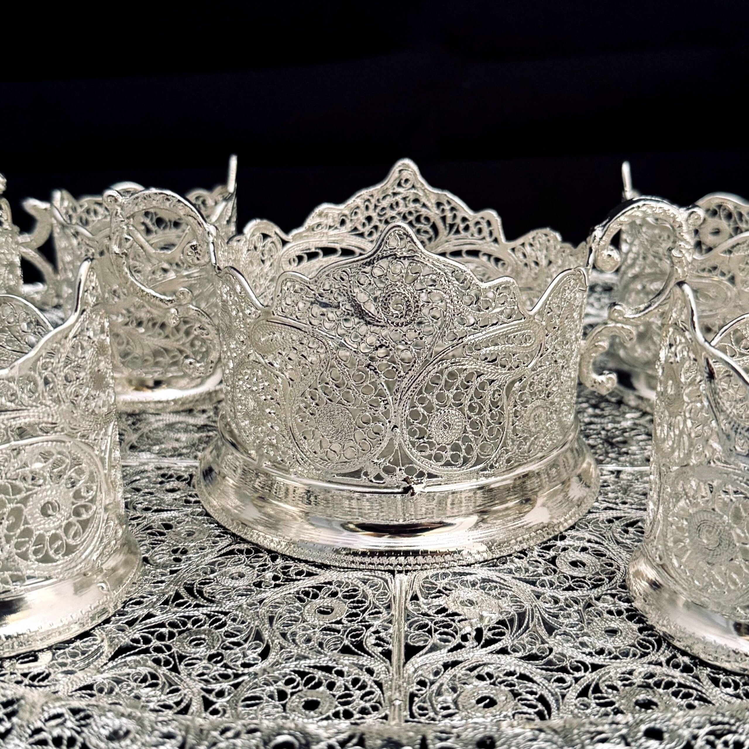 ظروف ملیله کاری ست پذیرایی چای خوری 2