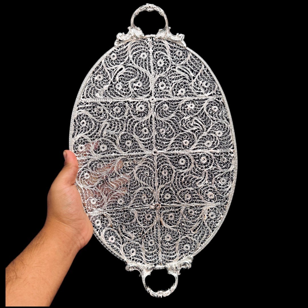 ظروف ملیله کاری سینی کوکی پهن