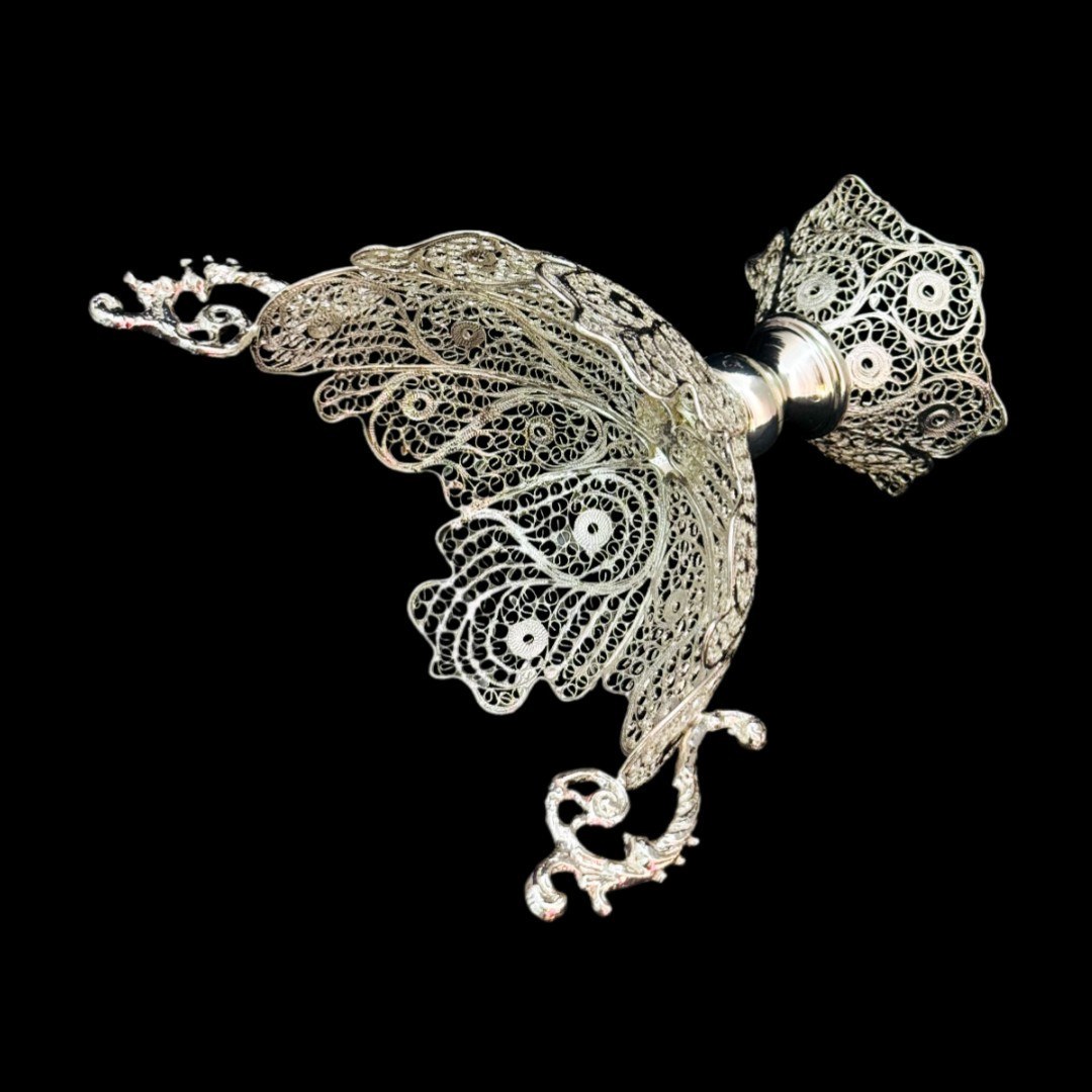 ظروف ملیله کاری پایه دار گرد شماره 2