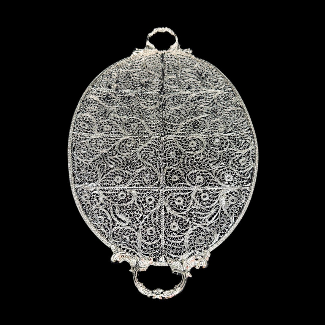 ظروف ملیله کاری سینی کوکی پهن