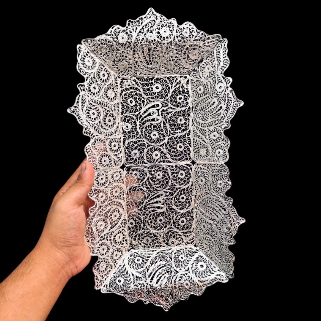 ظروف ملیله کاری سینی رولت لبه دار