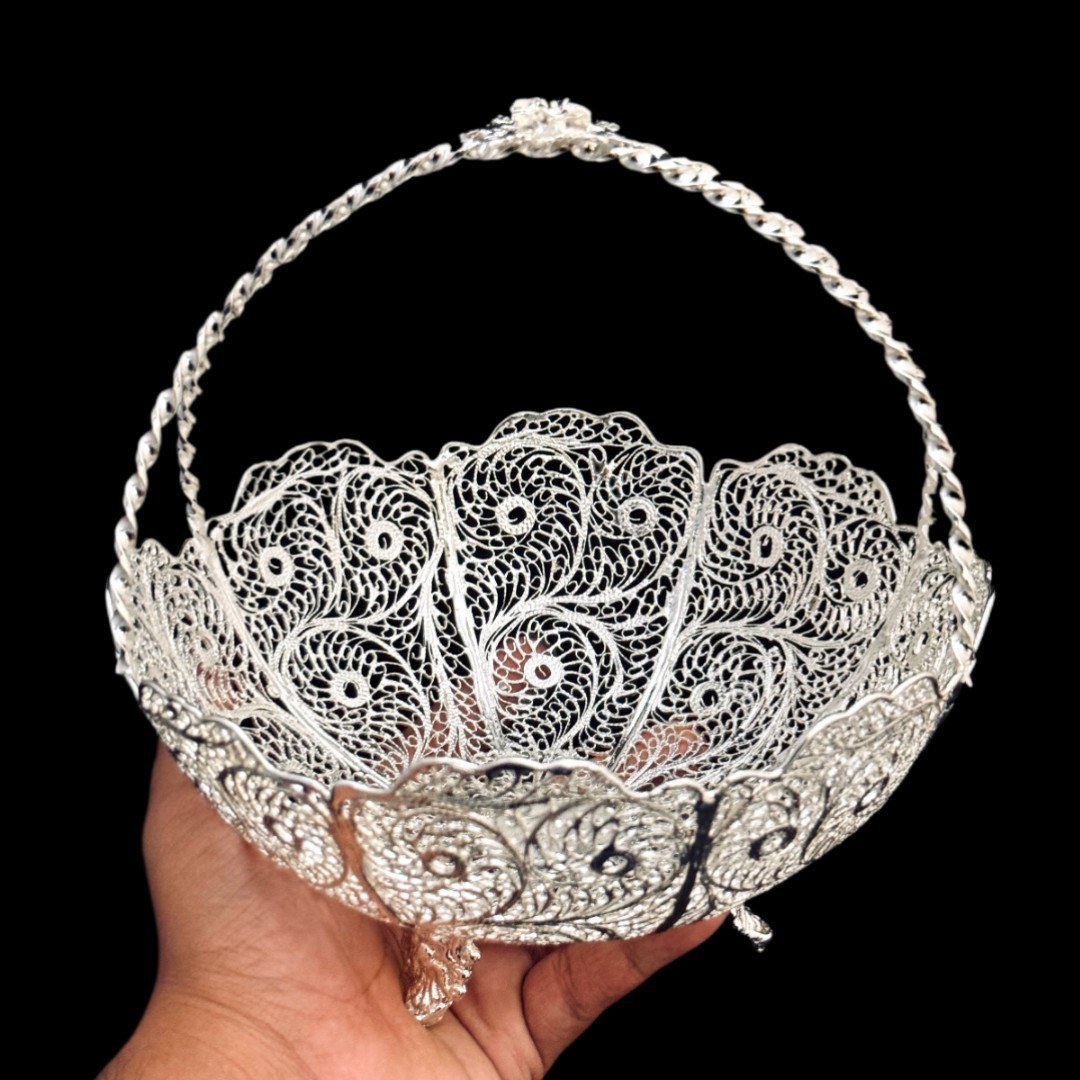 ظروف ملیله کاری سنگ آب زنبیل دار