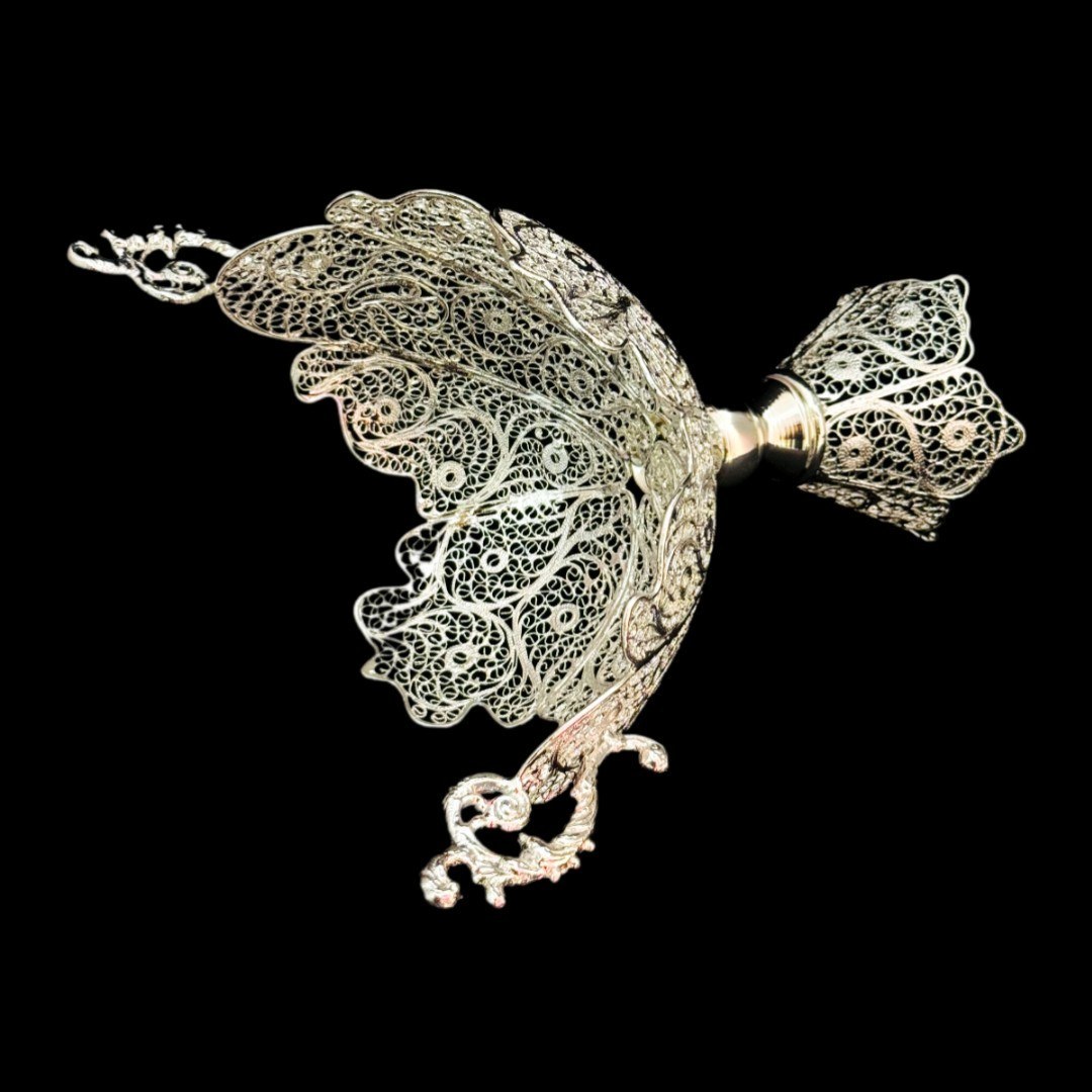 ظروف ملیله کاری کشکول پایه دار شماره 3