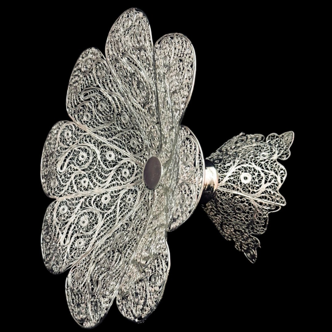 ظروف ملیله کاری شیرینی خوری طرح گل بزرگ