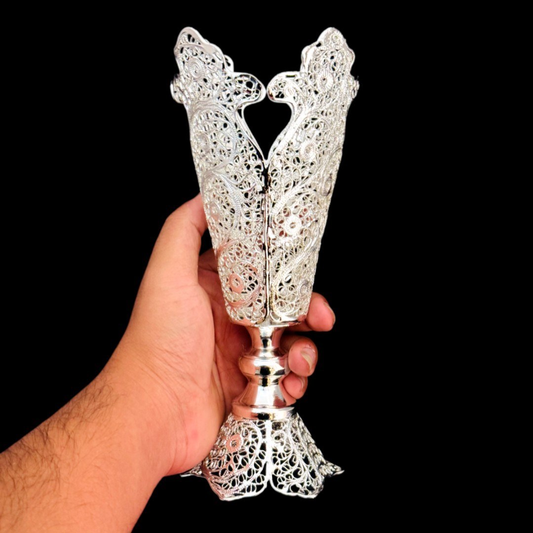 ظروف ملیله کاری گلدان 4 تیکه جفتی