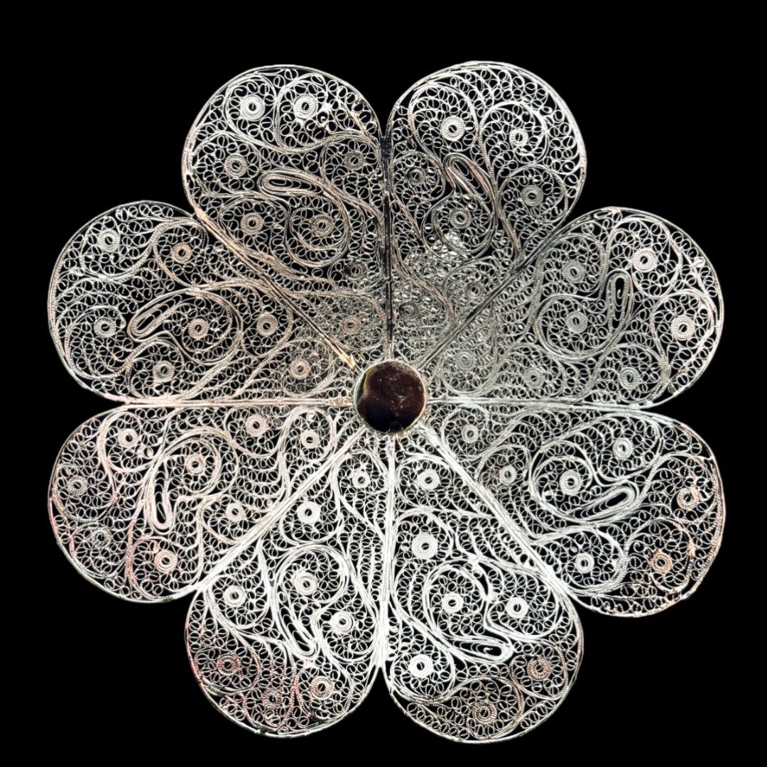 ظروف ملیله کاری شیرینی خوری طرح گل بزرگ