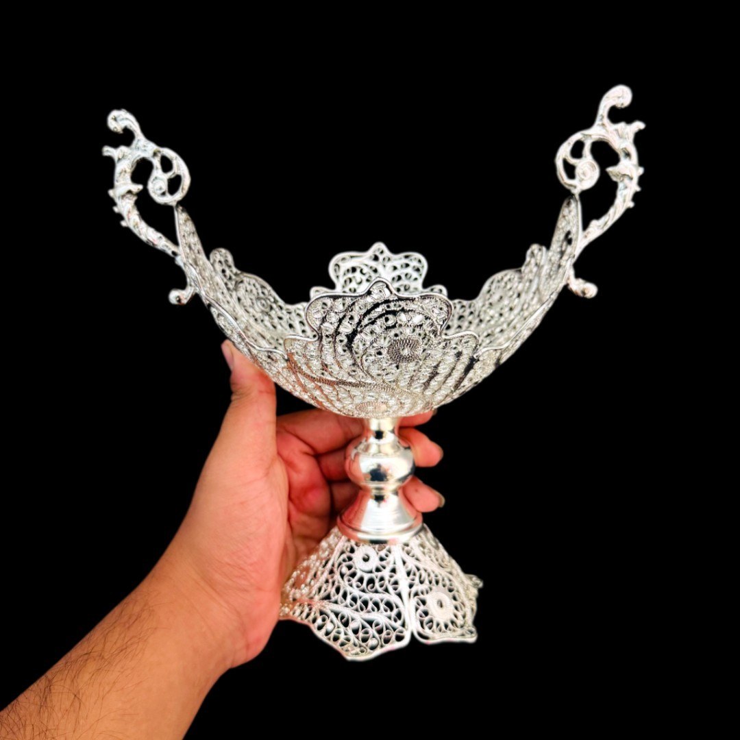 ظروف ملیله کاری کشکول پایه دار شماره 3