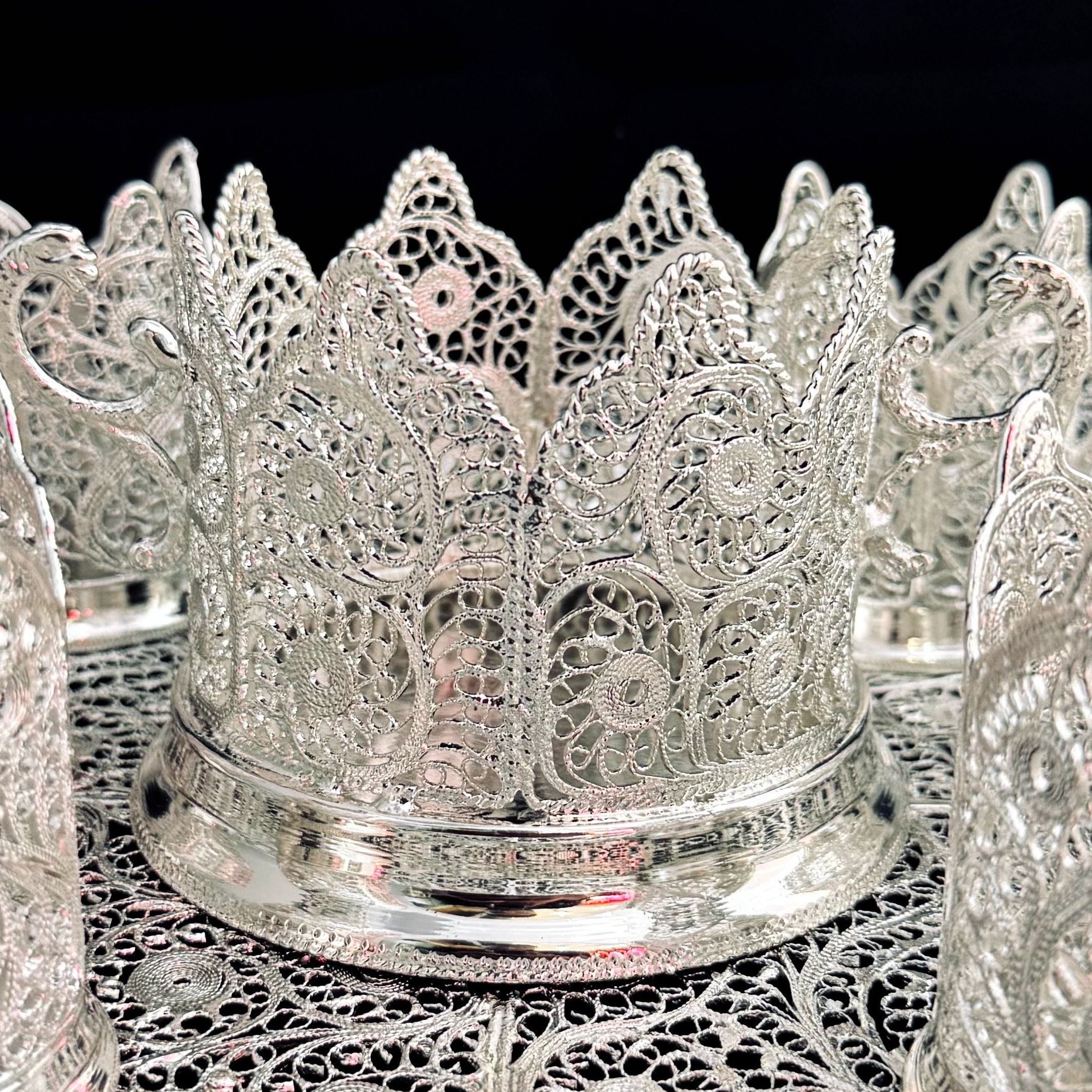 ظروف ملیله کاری ست پذیرایی چای خوری 5