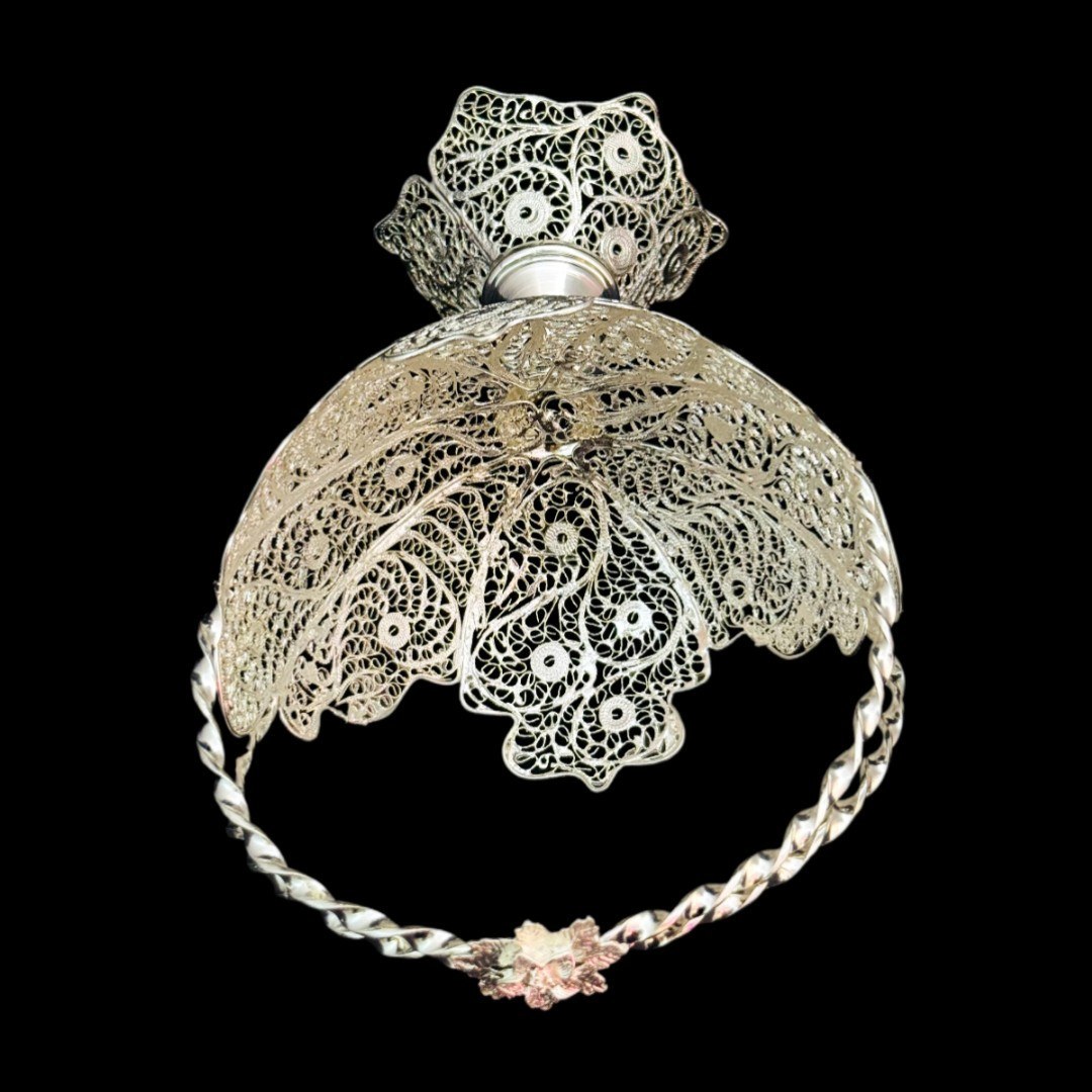 ظروف ملیله کاری کشکول پایه دار زنبیل شماره 2