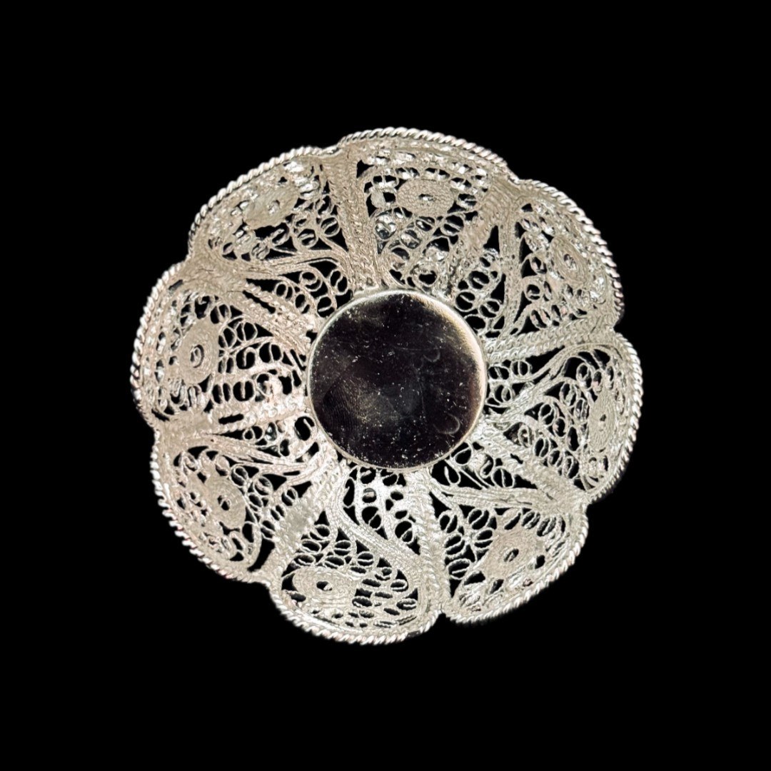 ظروف ملیله کاری کاسه آجیل خوری نقلی لبه گرد پایه کوتا