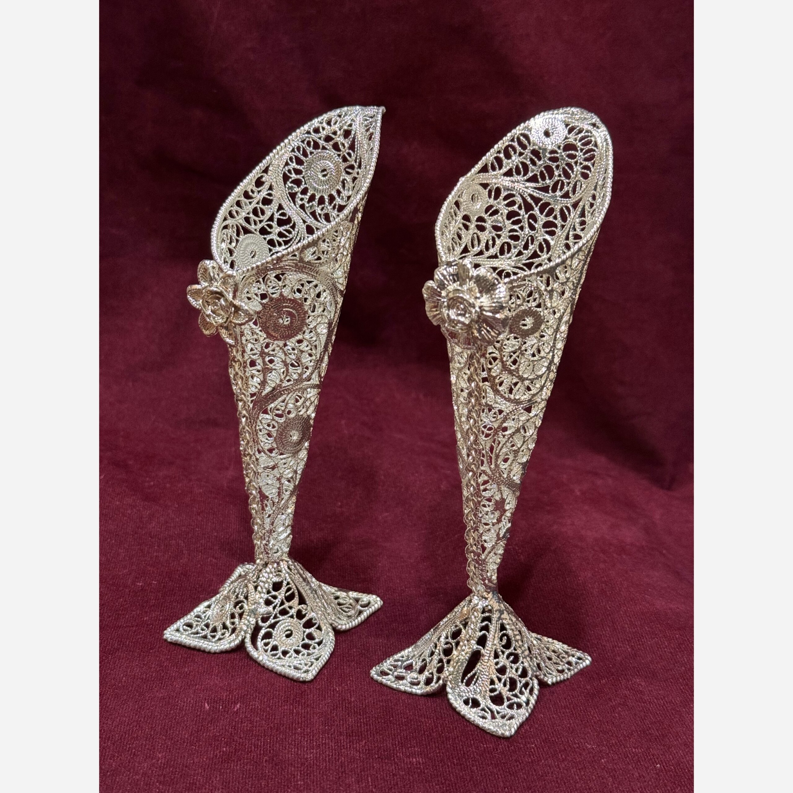 گلدان ملیله کاری جفتی کوچک