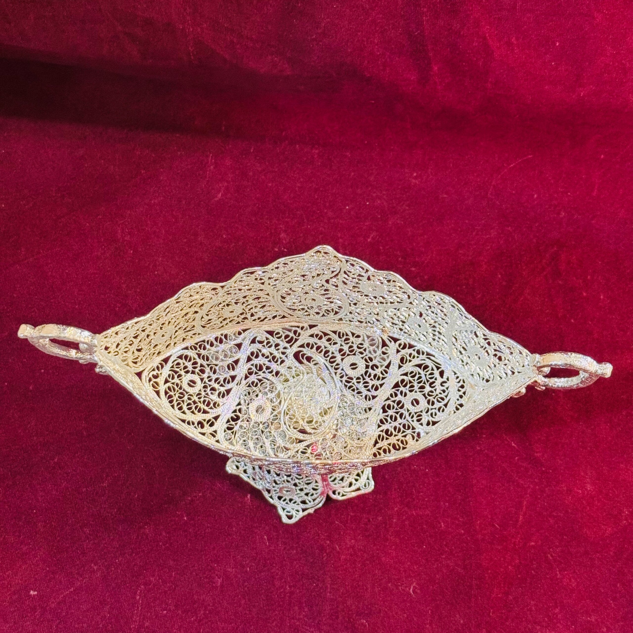 ظروف ملیله کاری کشکول با جعبه مخمل هدیه