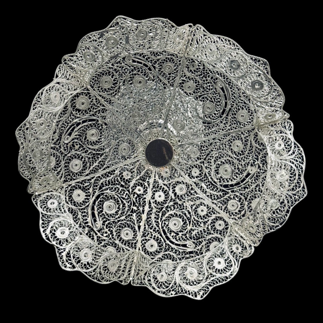 ظروف ملیله کاری شیرینی خوری لبه جدا بزرگ