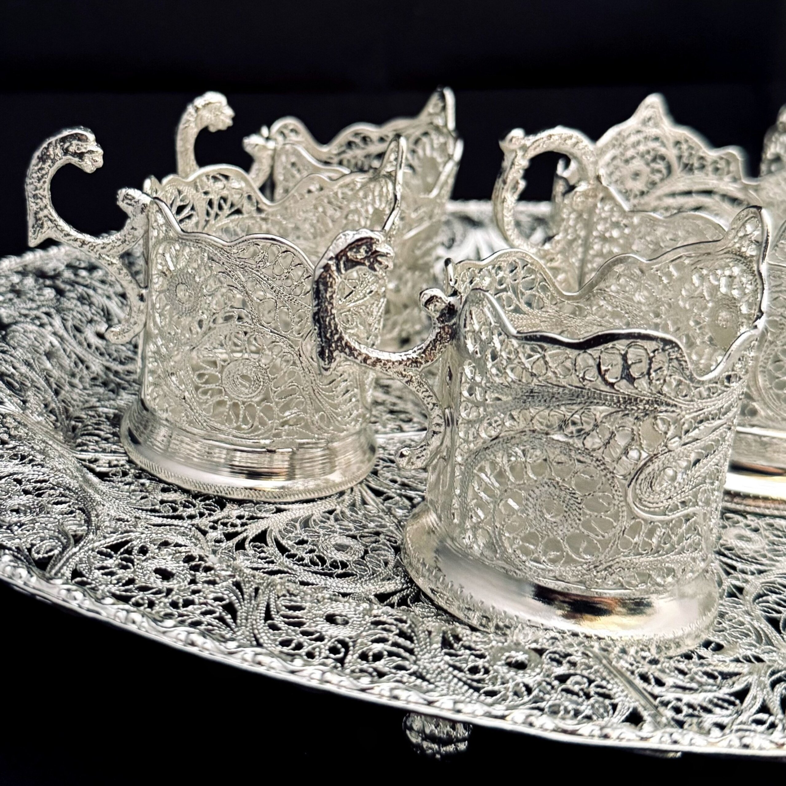 ظروف ملیله کاری ست پذیرایی چای خوری 2