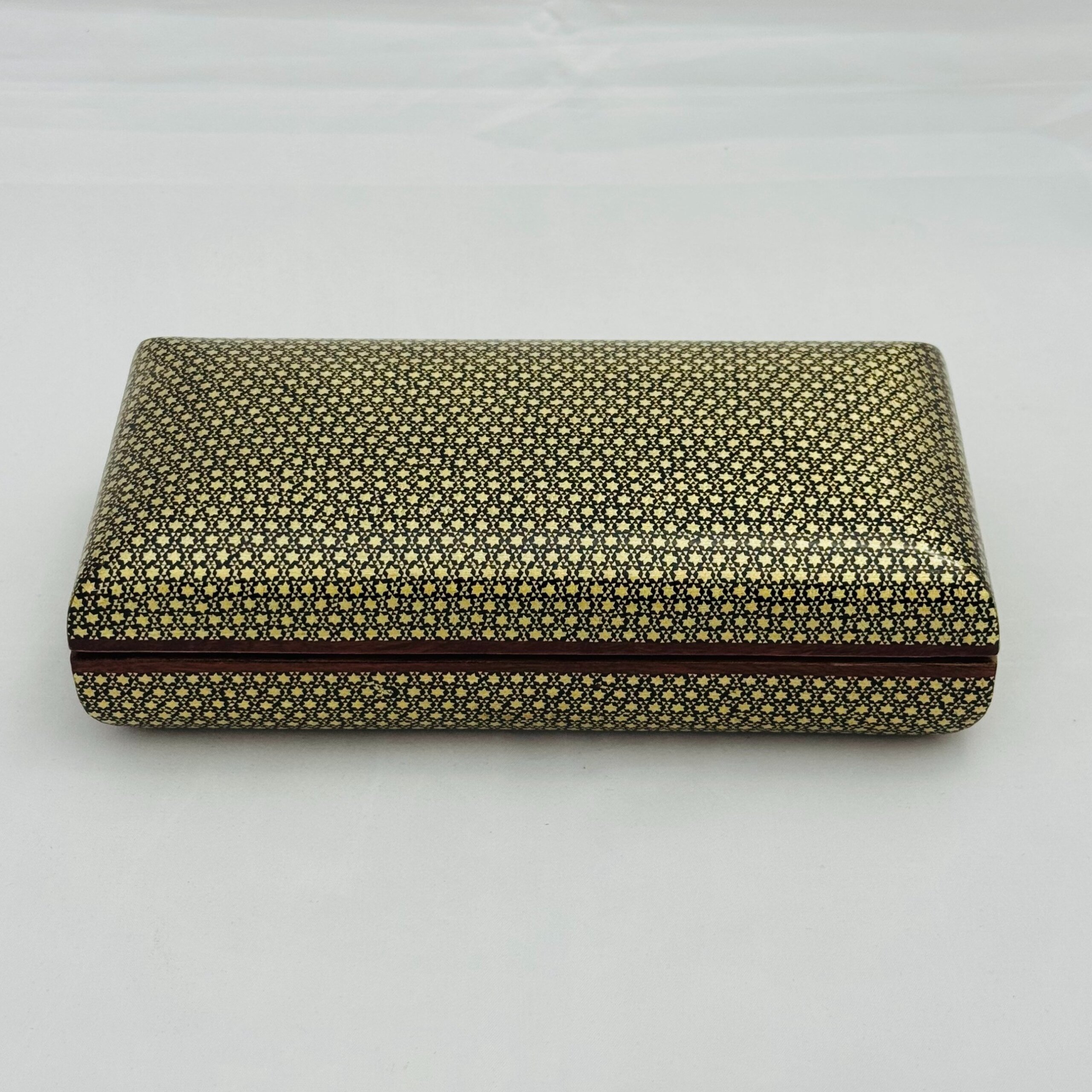 جعبه خاتم کاری مدل تمام خاتم شیشی مشکی 10در20