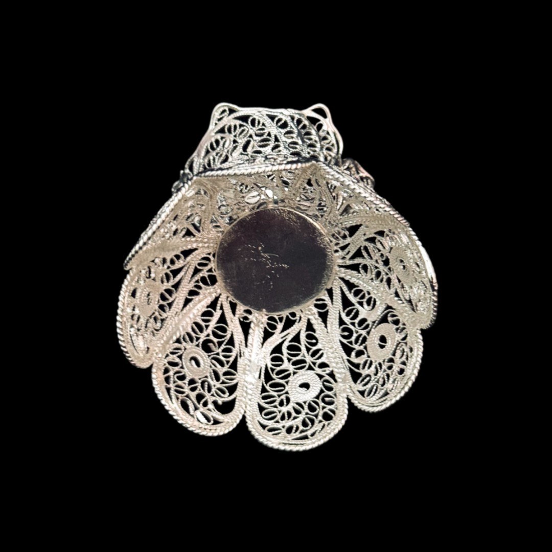 ظروف ملیله کاری کاسه آجیل خوری نقلی لبه گرد پایه دار