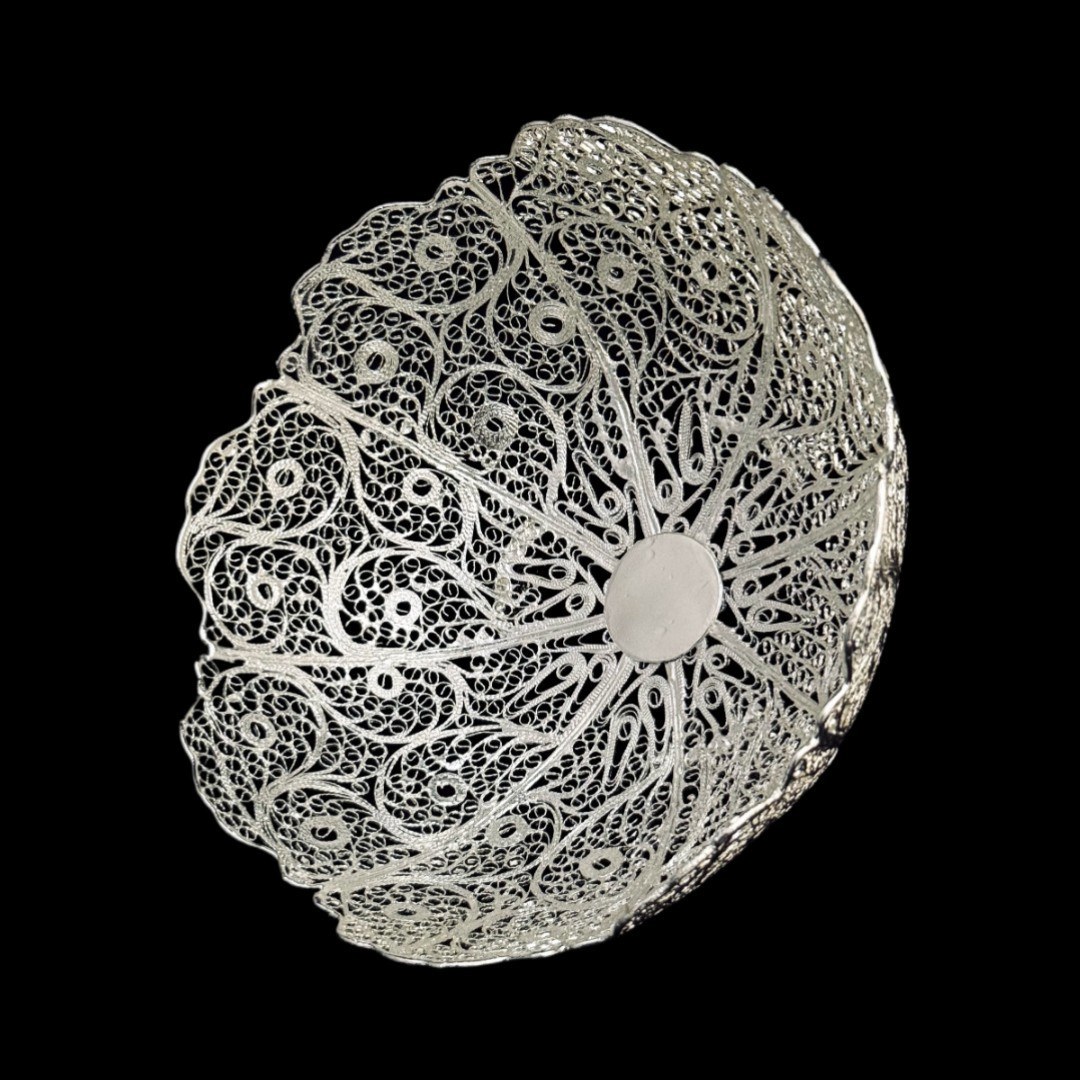 ظروف ملیله کاری کاسه آجیل بزرگ پایه کوتاه