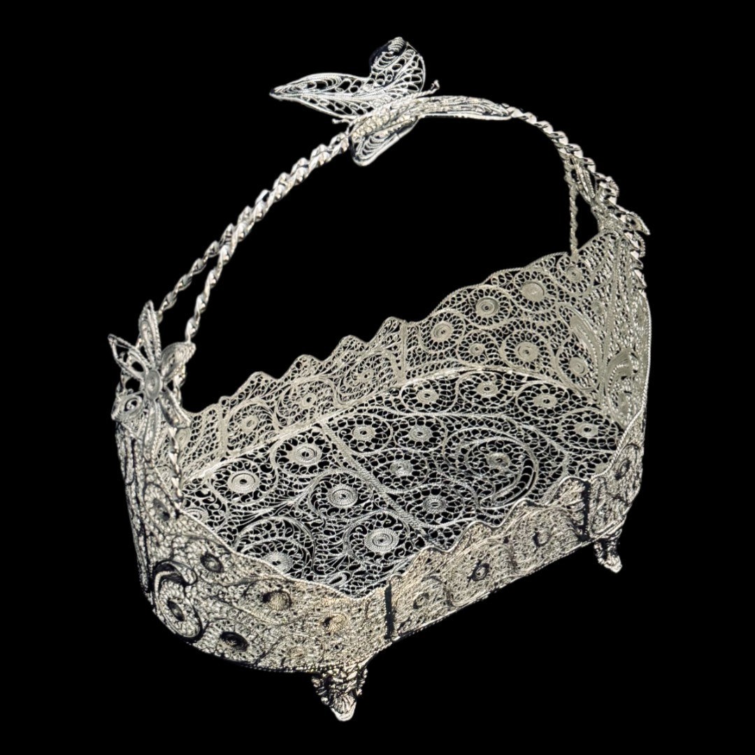 ظروف ملیله کاری کشکول تخت دسته زنبیل