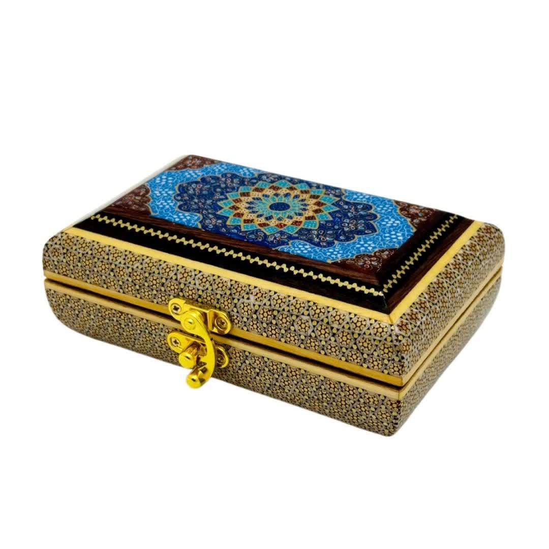 جعبه خاتم کاری مدل تمام خاتم تذهیب 10در16