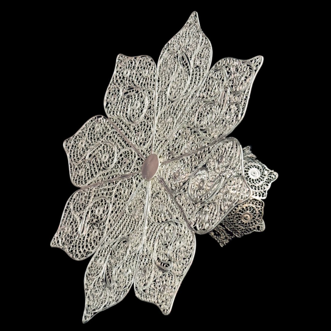 ظروف ملیله کاری شیرینی خوری اشکی بزرگ