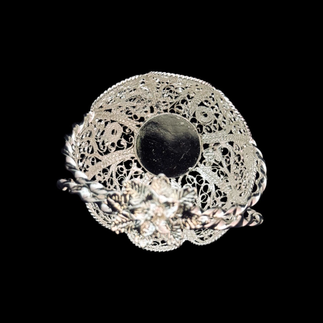 ظروف ملیله کاری کاسه آجیل خوری نقلی لبه گرد زنبیل