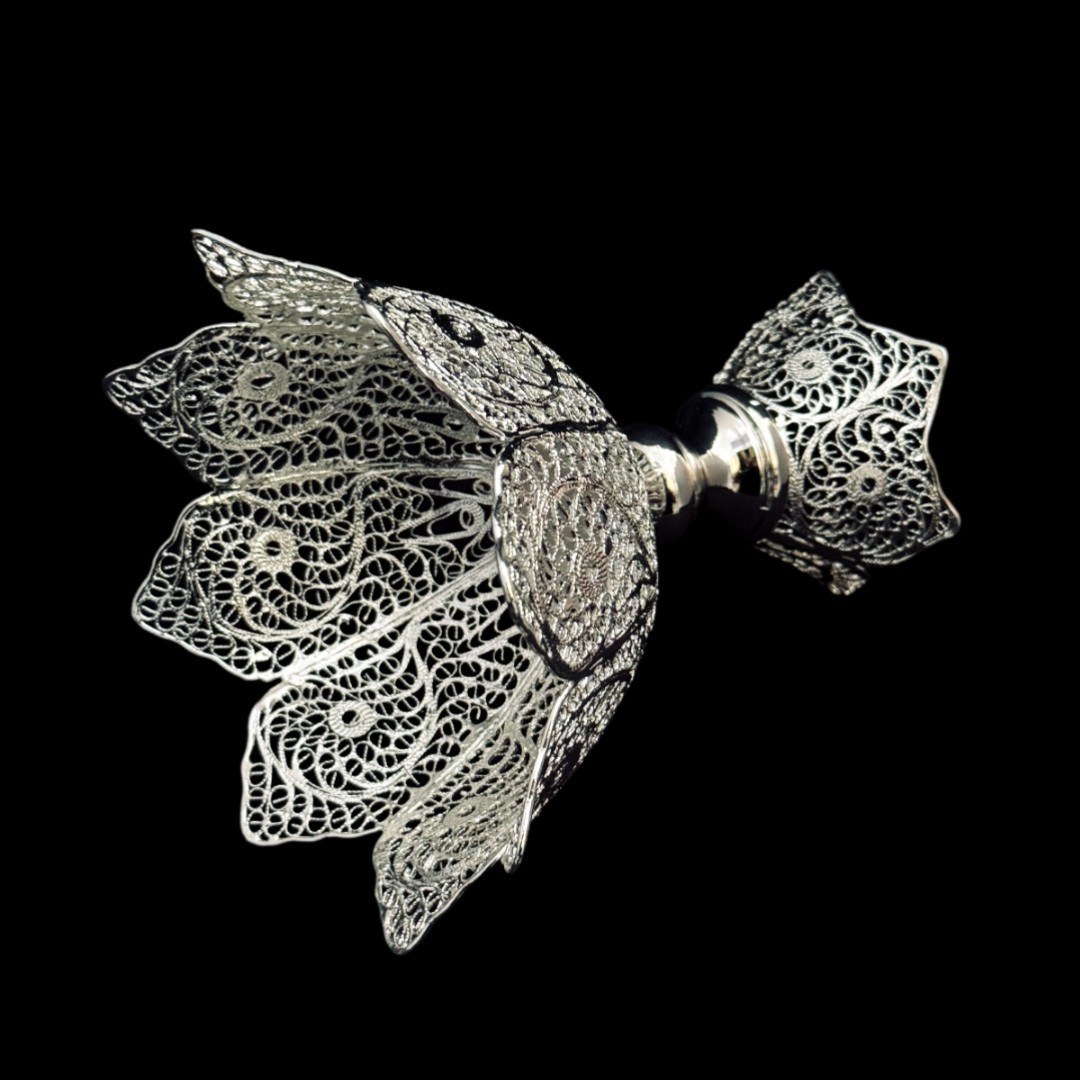 ست هدیه ظروف نقره ملیله کاری آجیل خوری گیلاسی سایز 1