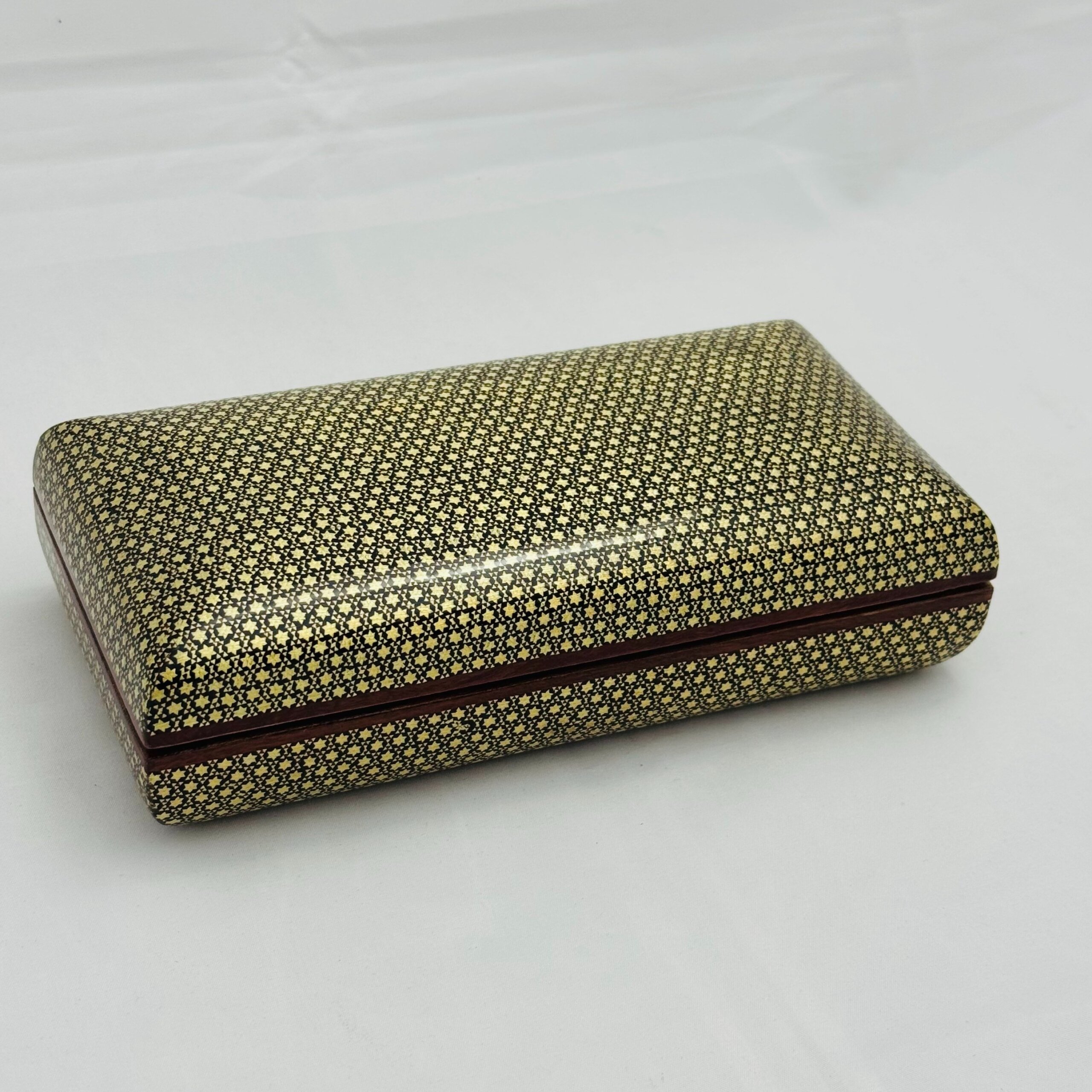 جعبه خاتم کاری مدل تمام خاتم شیشی مشکی 10در20