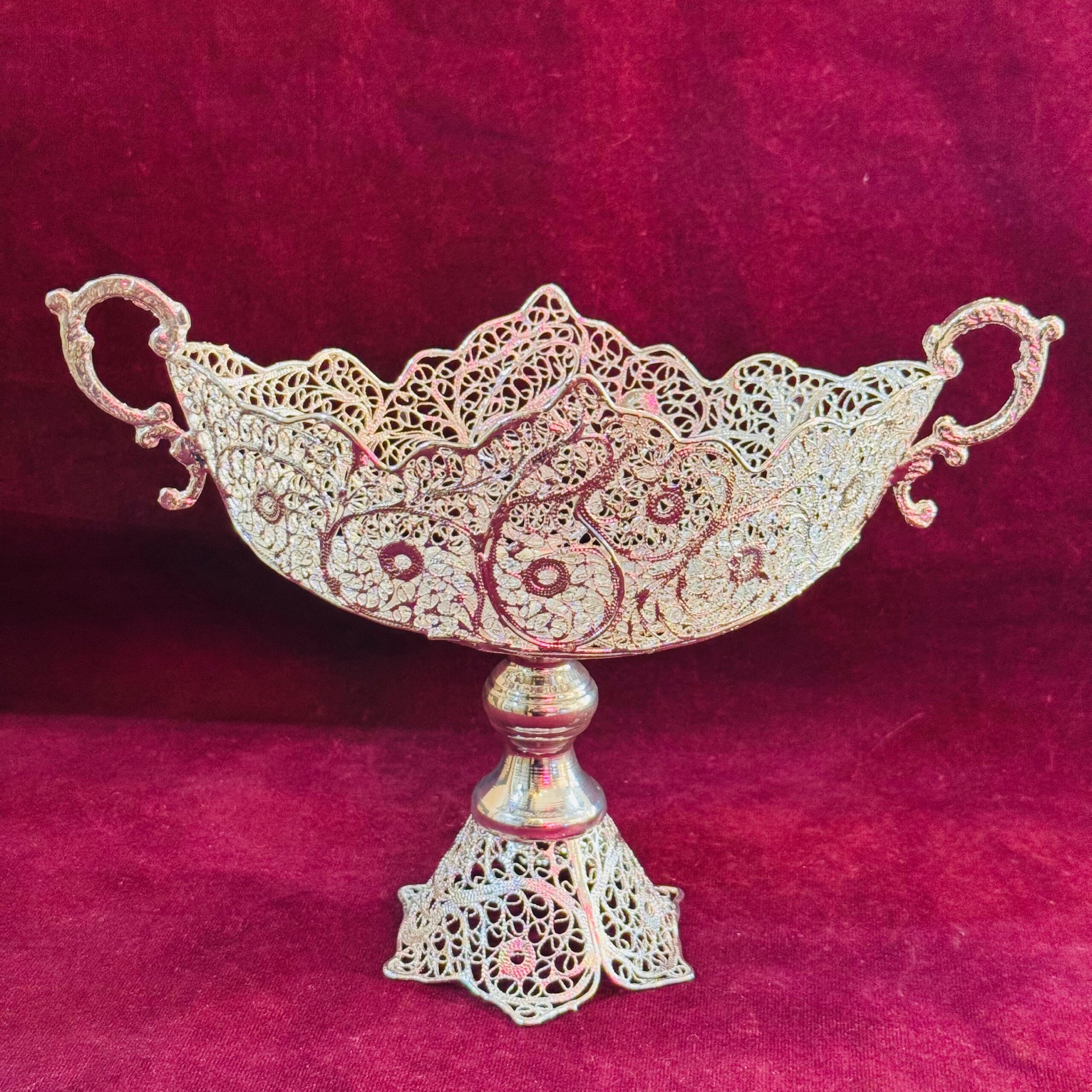 ظروف ملیله کاری کشکول با جعبه مخمل هدیه