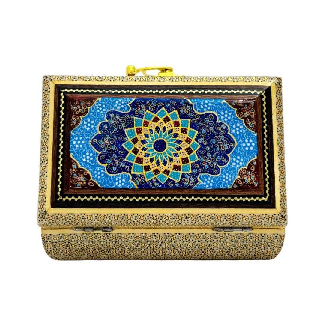 جعبه خاتم کاری مدل تمام خاتم تذهیب 10در16