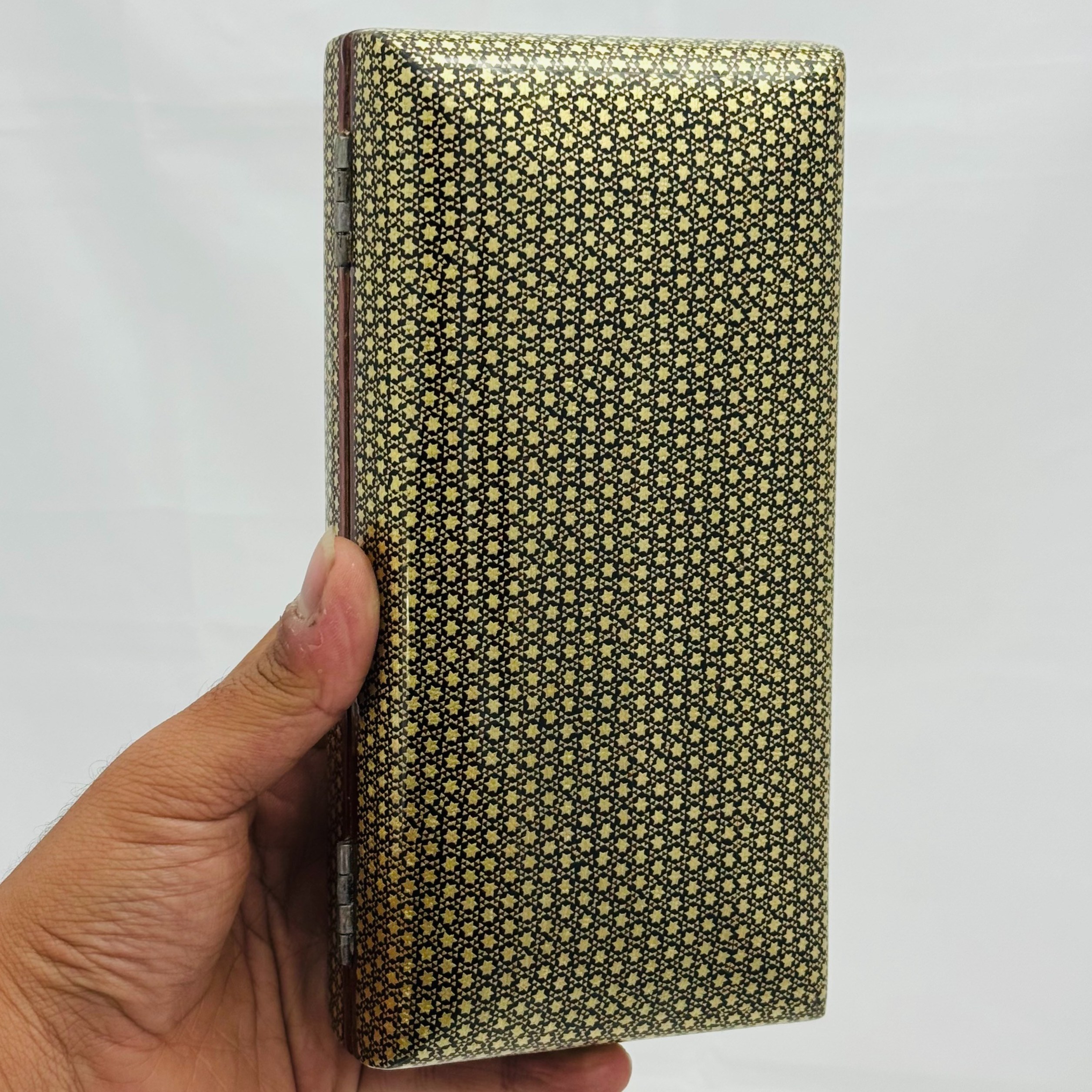 جعبه خاتم کاری مدل تمام خاتم شیشی مشکی 10در20